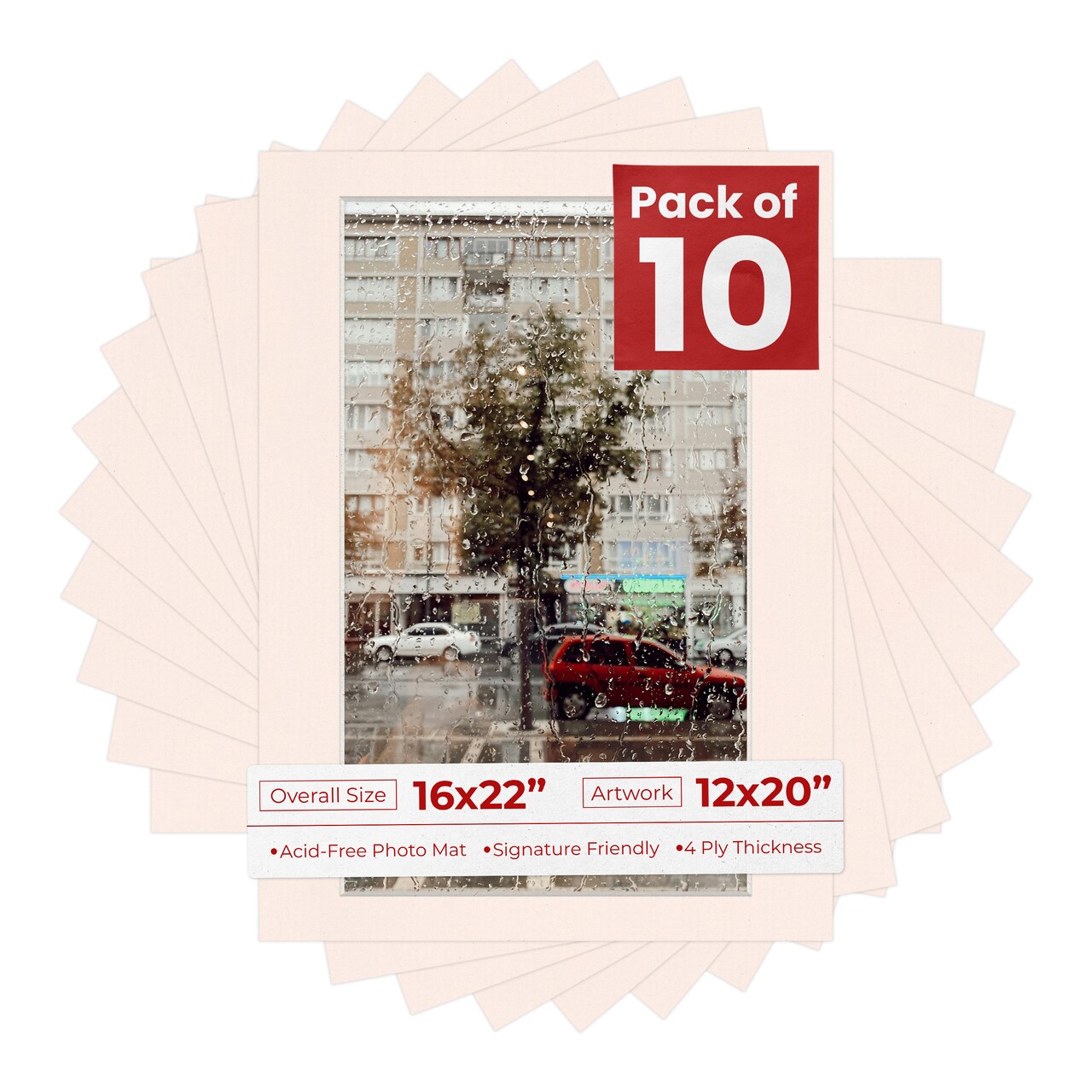 Oyster Bay Beige Mat Board for 16x22 Frames - Fits 12x20 Photos